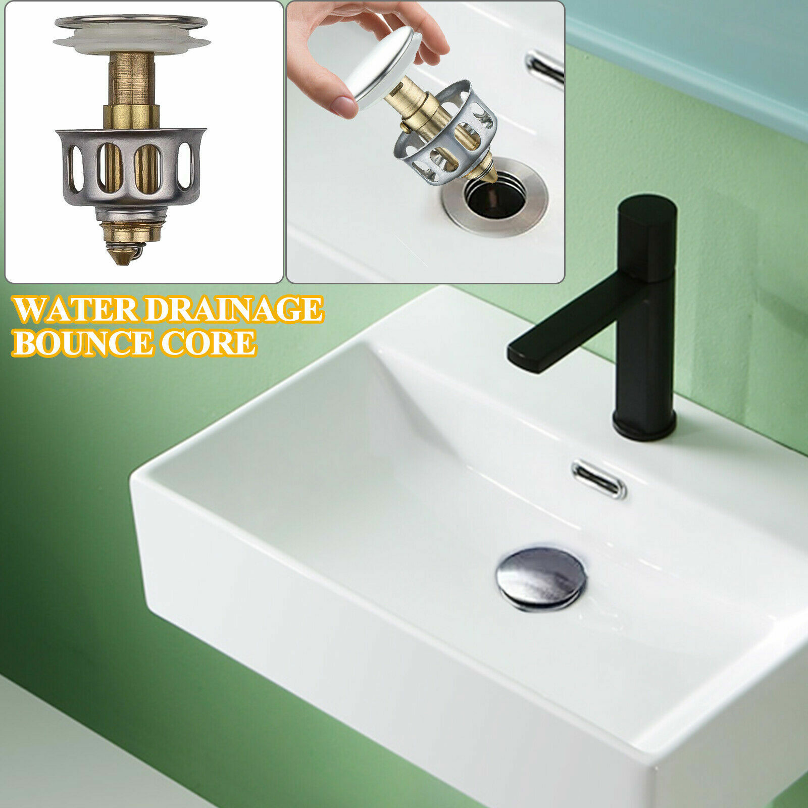 standard Wash Basin Bounce Drain Filter Pop Up Bathroom Sink Drain Plug 35mm eBay