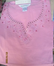 EMBROIDERED COTTON TOP KURTA YOGA TUNIC size L 48