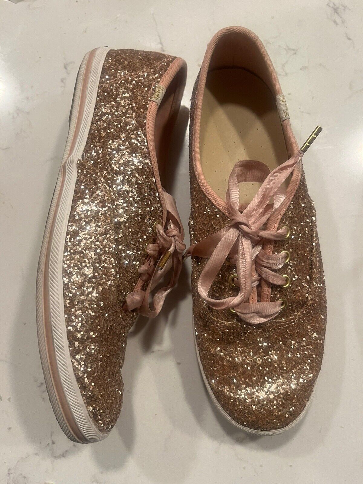 KATE SPADE x Keds pink glitter sparkle sneakers s… - image 1