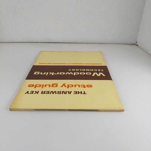 Answer Key Woodworking Technology Study Guide Hammond Donnelly Harrod 1967 - Picture 5 of 12