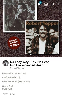 Robert Tepper ~ No Easy Way Out Rest Wounded Heart 2xCD 2012 AOR Melodic Rock