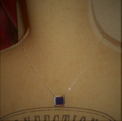 Collier SKALLI Pendentif Argent Et Cristal Violet - Occasion Bon état