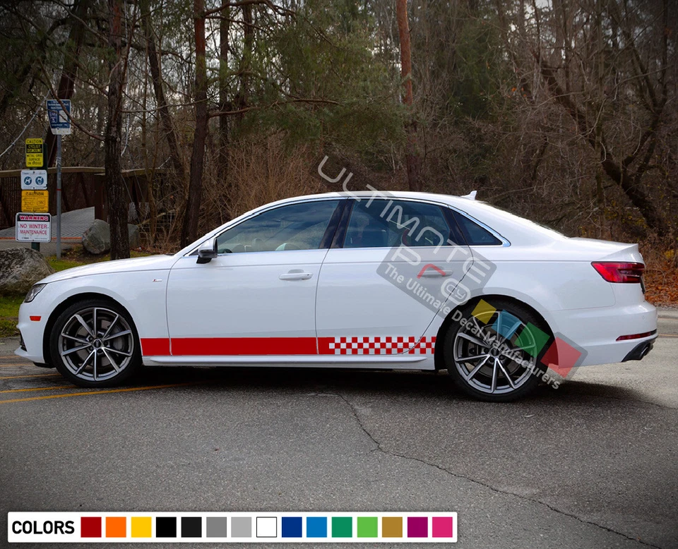 Sticker Decal Graphic Side Door Stripes for Audi A4 2014 2015 2016 2017 2018 rs4 - Image 4 of 4