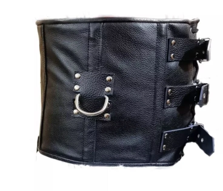 Real Leather Corset for Men – Black Heavy Duty Gothic Style Waist Cincher - Image 3 of 4
