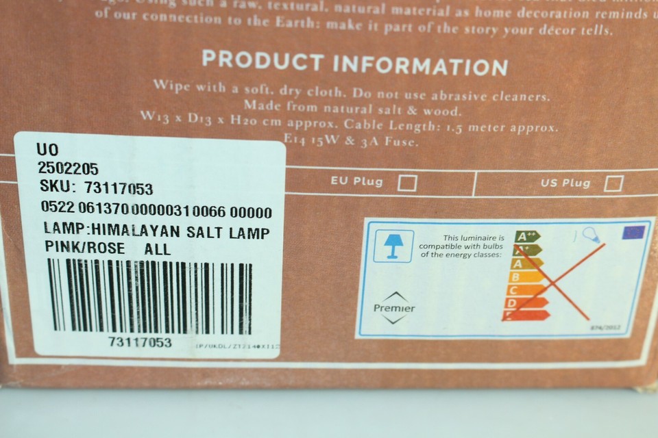 Urban Outfitters Himalayan Salt Lamp, Orange, 5.5"l x 5.5"w x approx. 7