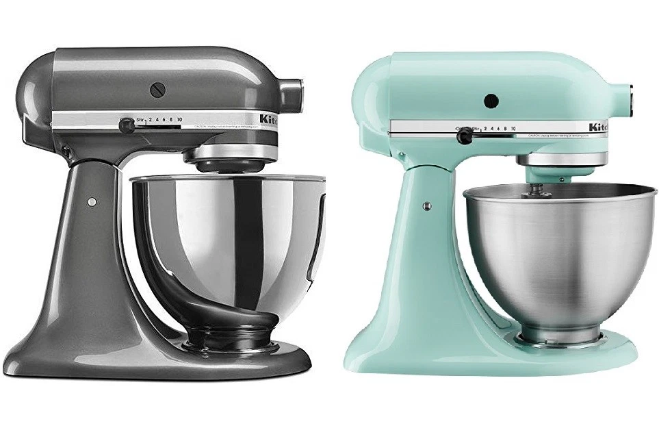 KitchenAid KSM3311XAQ Artisan Mini Series Tilt-Head Stand Mixer, 3.5 quart,  Aqua Sky Blue