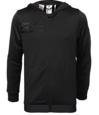 Adidas Carbon Black Kids Hoodie Juniors Hood Boys Hoody Top Poly Training New
