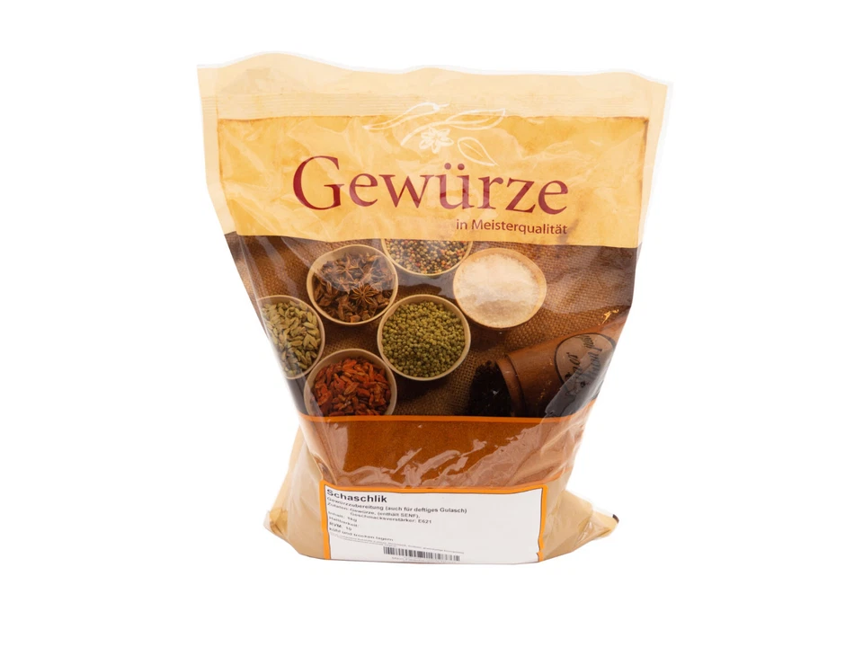 DAGEMA 1 kg Schaschlikgewürz, Gewürz für deftiges Gulasch 1A Spitzenqualität