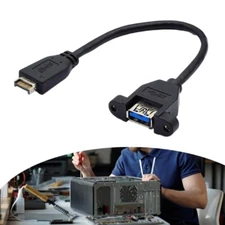 USB 3.2 Front Panel Screw Mount Extension Cable 10Gbps Type E to Type A