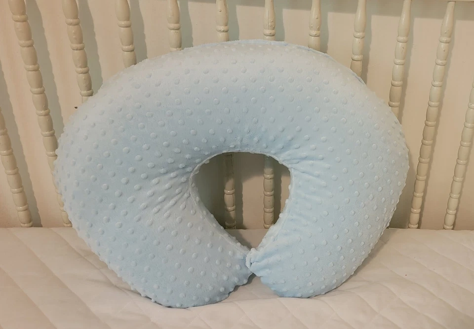 Funda de Almohada Boppy Azul Minky Burbuja Punto Trasero Foto 3 de 3