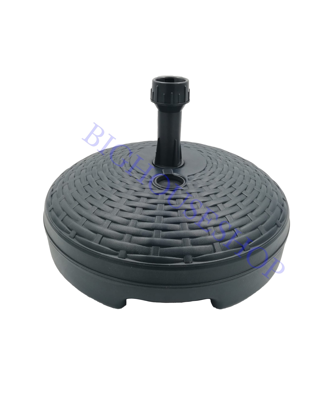 BASE OMBRELLONE PLASTICA EFFETTO RATTAN TONDA GRIGIO PISCINA DIAMETRO 45 CM. FU
