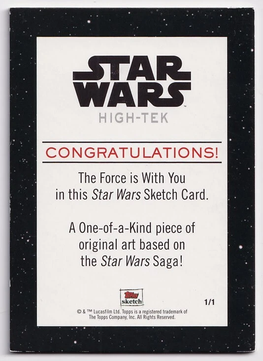 2015 Star Wars High Tek Sketch Card C-3PO R2-D2 Achilleas Kokkinakis 1/1