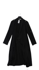 Justfab Women's Jacket M Black Viscose With Polyester Overcoat