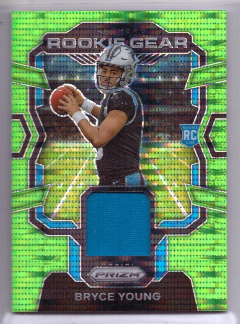 2023 Prizm Football # RG-BY Bryce Young Neon Green ROOKIE GEAR