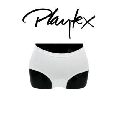 Tripack Damen Midi Slip aus Baumwolle, weiß, Cherish Classic 6307 Playtex
