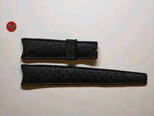 Vintage 1960s Curved 20mm L Long Black Rubber Dive Watch Strap 20x16
