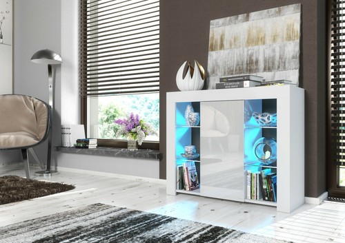 Modern Sideboard Display Cabinet I TV Stand I High Gloss Doors I Free LED Lights - Picture 14 of 31