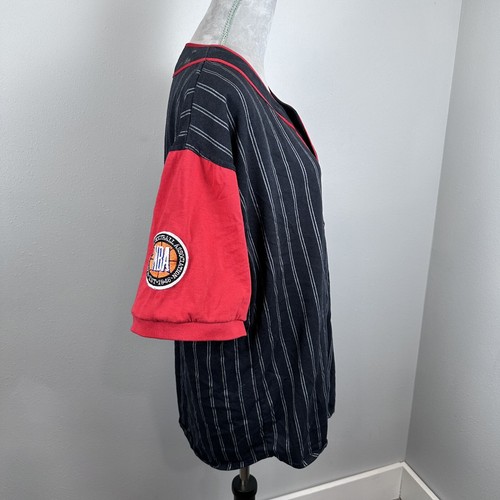 Vintage 90s NBA Chicago Bulls Starter Baseball Pinstripe Jersey Men's Large - Bild 10 von 15