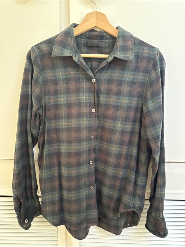 Jenni Kayne Women’s Plaid Button Down XS Long Sleeve Shirt