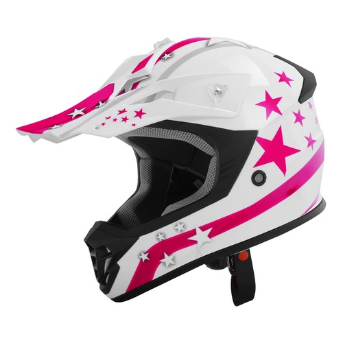 Youth Motocross Kid Helmet Pink Glove Goggles DOT ATV Riding Gear - Picture 3 of 18