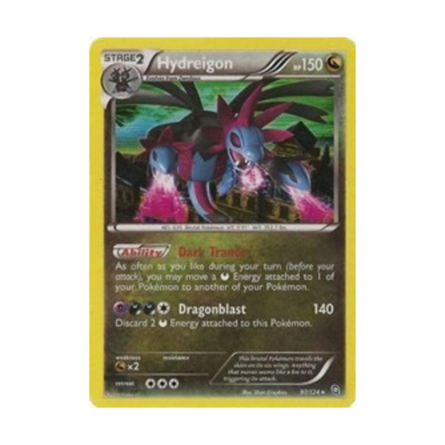 Pokemon Dragons Exalted Hydreigon (HR) #97 (Reverse Holo) NM