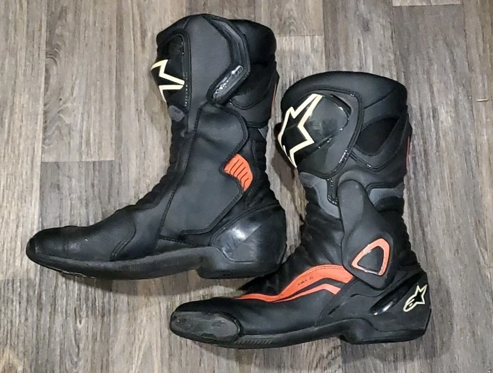 Alpinestars SMX-6 V2 Men’s US 12 Vented Street Motorcycle Boots, Black/Red - Image 2 of 4