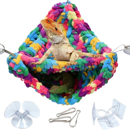 Soft Reptile Hammock,Double-Layer Hammock for Bearded Dragon Tank Hanging 1 Set - Bild 9 von 12