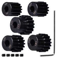 5 PCS 32P Hardened Steel Pinion Gear Set 13T 14T 15T 16T 17T 5mm Shaft RC Car