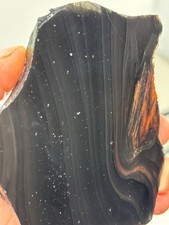 Tri-flow Sheen/Lace Obsidian Slab Lapidary Cabbing Knapping Combo ship avail