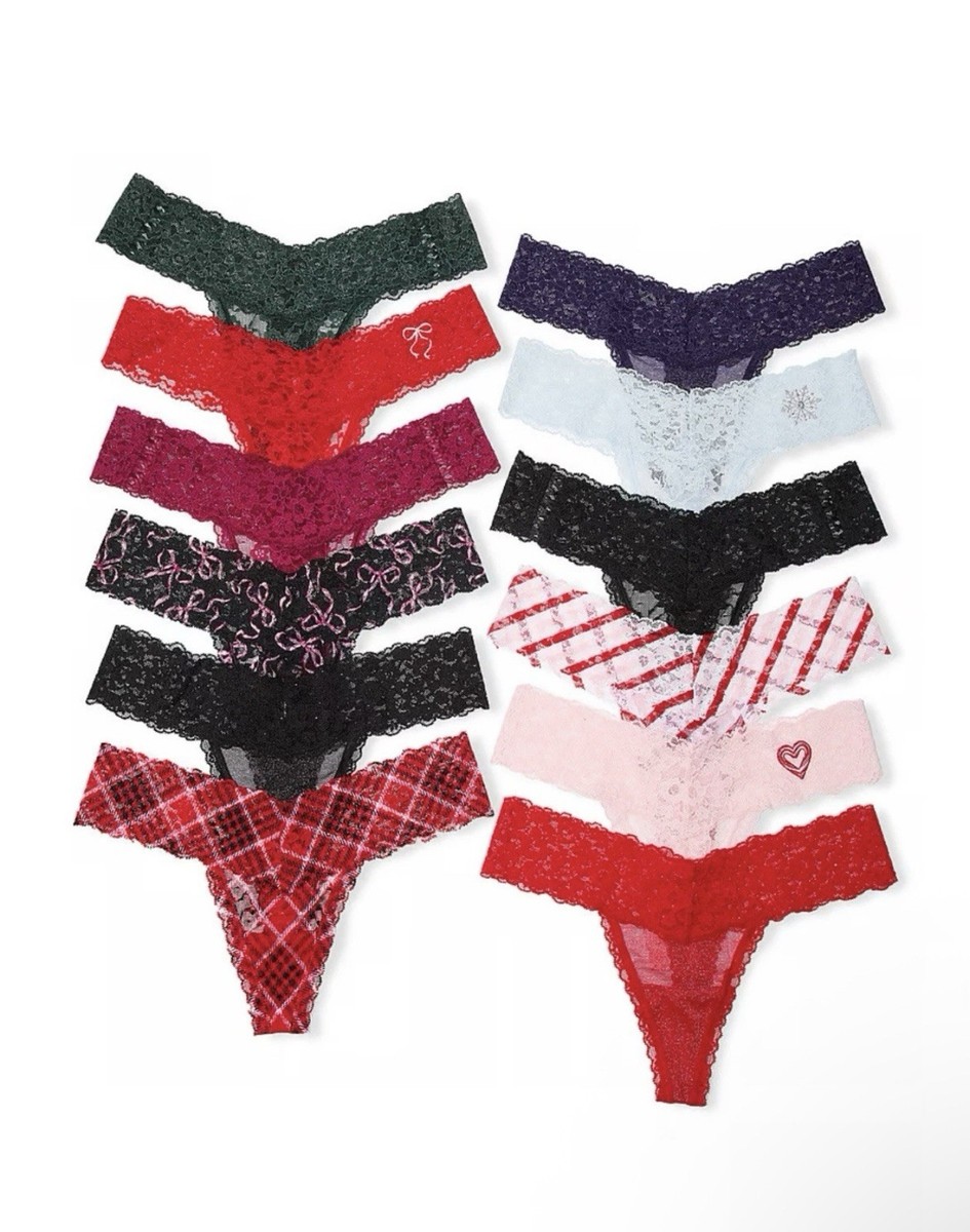 A VICTORIA'S SECRET ショーツ！ S x 4 NWT Victoria's Secret 12 Days Of Panties Lacie Thong Holiday