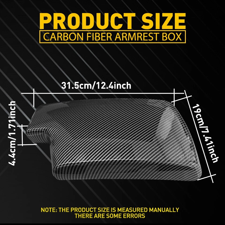Carbon Fiber Interior Console Armrest Lid Cover Trim for BMW 3er E90 E91 E92 - Imagem 3 de 4