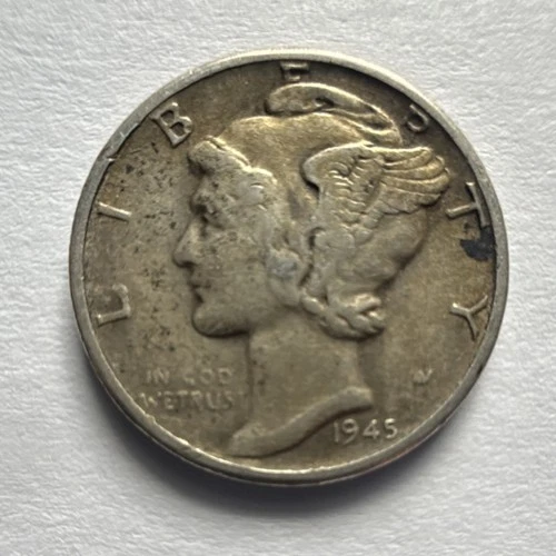 1945 Mercury Dime Silver 10C Circulated US Coin Business Strike Uncertified