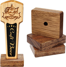 4 PCS Beer Tap Handle Display, Only Holder Wooden Tap Handles Display