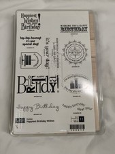 Stampin Up Happy Birthday 11pc Stamp Set NEW Wooden Rubber Crafting Stamps Lot