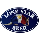 Vintage Lone Star Beer Oval Tin Metal Sign 2002 Armadillo 24”x16” Red White Blue