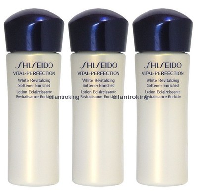 Shiseido Vital Perfection White Revitalizing Softener Enriched 3x .84 oz =2.52oz