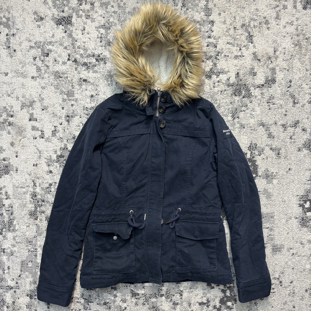 Abercrombie & Fitch Fur Hood Jacket Sherpa Lined Women's Size