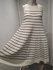 Cos cream black dress pleated size small