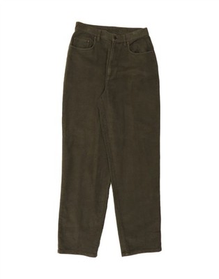 L.L.BEAN Damen High Waist Freizeithose US 10 Large W28 L32 grün AA09