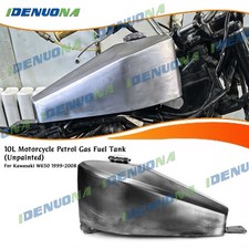 10L Unpainted Motorcycle Petrol Gas Fuel Tank W/ Cap For Kawasaki W650 1999-2008