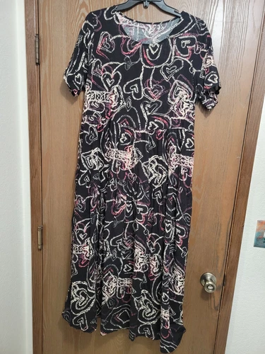 Abito Cuori 1x Nero Carino Maxi San Valentino