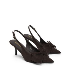 Women's Pointed Toe Slingback Heels Bow Stiletto Dress Pumps Shoes