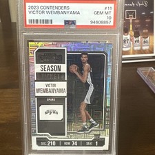 2023 CONTENDERS BASKETBALL VICTOR WEMBANYAMA RC PSA 10 GEM MINT SEASON TICKET