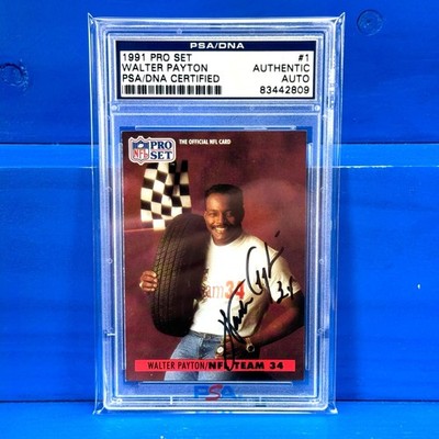 WALTER PAYTON 1991 Pro Set #1 Autographed PSA Certified Authentic HOF Bears RB
