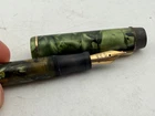 Vintage Valentine Pen Co No03 Fountain Pen - Rare Green Marbled Ink Visi Pattern