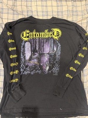 VTG Entombed Left Hand Path Longsleeve Shirt 1990 Earache Death Metal Dismember