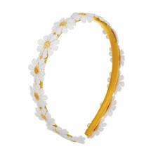 1 PCS Daisy Headband Flower Hippie Yellow Embroidery