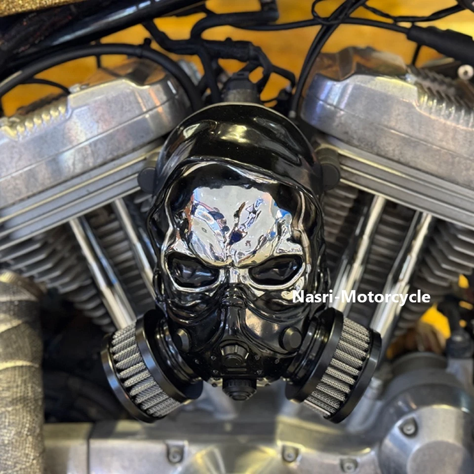 2004-2022 For Harley Sportster XL1200 XL883 Skull High-Flow Air Cleaner Filter - Image 3 of 4