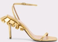 Sandalia Andrea Wazen Gold Rouches Talla 40