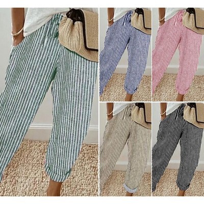 Frauen Regular Gestreift Freizeithose Haremshose Baggy Sweatpants Jogginghose